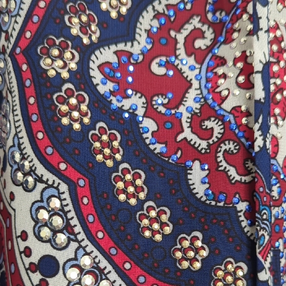 Westport 1962 Navy Paisley Women's Top 2x Lightweight - Picture 6 of 12